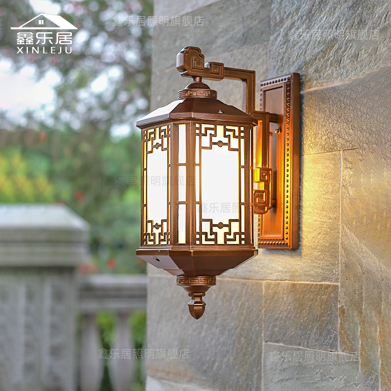 壁灯新中式户外防水别墅大门阳台庭院复古室外院子阳光房太阳能灯