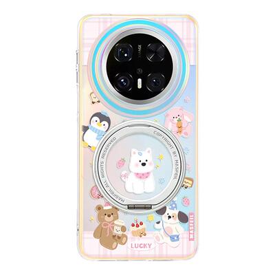 MASFEIL × 西高地派对适用华为Mate80Promax手机壳磁吸带支架新款mt60por+支点套Lo5高级感70可爱女创意全包