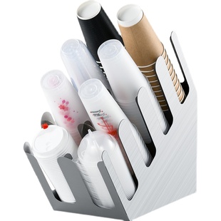 不锈钢一次性咖啡纸杯架奶茶杯店吸管取杯收纳架吧台分杯放置物架