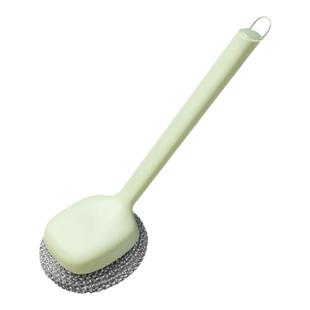 长柄洗锅刷洗碗清洁刷子厨房不锈钢钢丝球灶台刷子刷锅神器