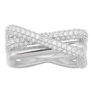 【情人节礼物】apm monaco 长方形镶钻简约戒指送女友不规则对戒