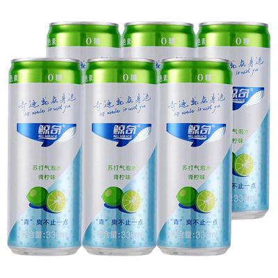 鲸奇苏打气泡水青柠味330ml罐装