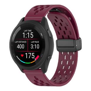 适用佳明255手表表带Forerunner255M/265M透气硅胶磁吸折叠扣745腕带GarminVivoactive4S男替换带Venu3S配件