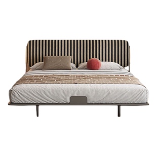 包豪斯碳素钢悬浮床铁艺小户型主卧现代简约轻奢高级感极简架子床