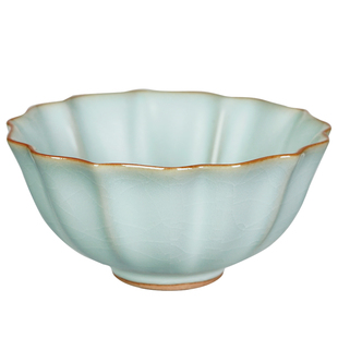 青澹汝窑茶杯主人杯单杯陶瓷手工品茗杯茶盏景德镇汝瓷功夫茶茶具