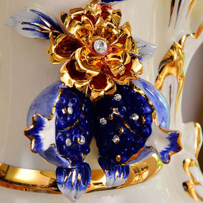 欧式陶瓷高落地花瓶客厅插花摆件干花花瓶落地大电视柜家居装饰品