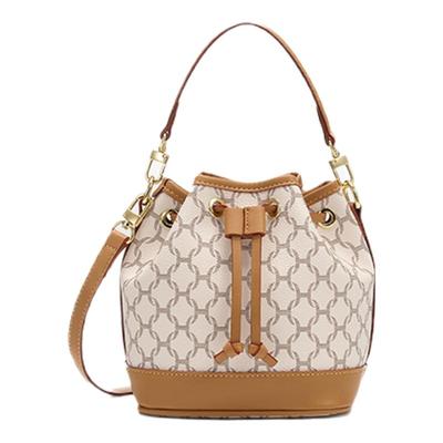 轻奢百搭斜挎包老花水桶包新款