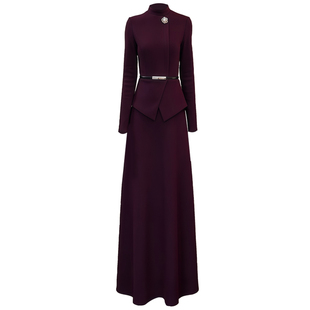 黛紫色晚礼服裙女2025新款高级感出席正式场合穿的显瘦保暖裙111