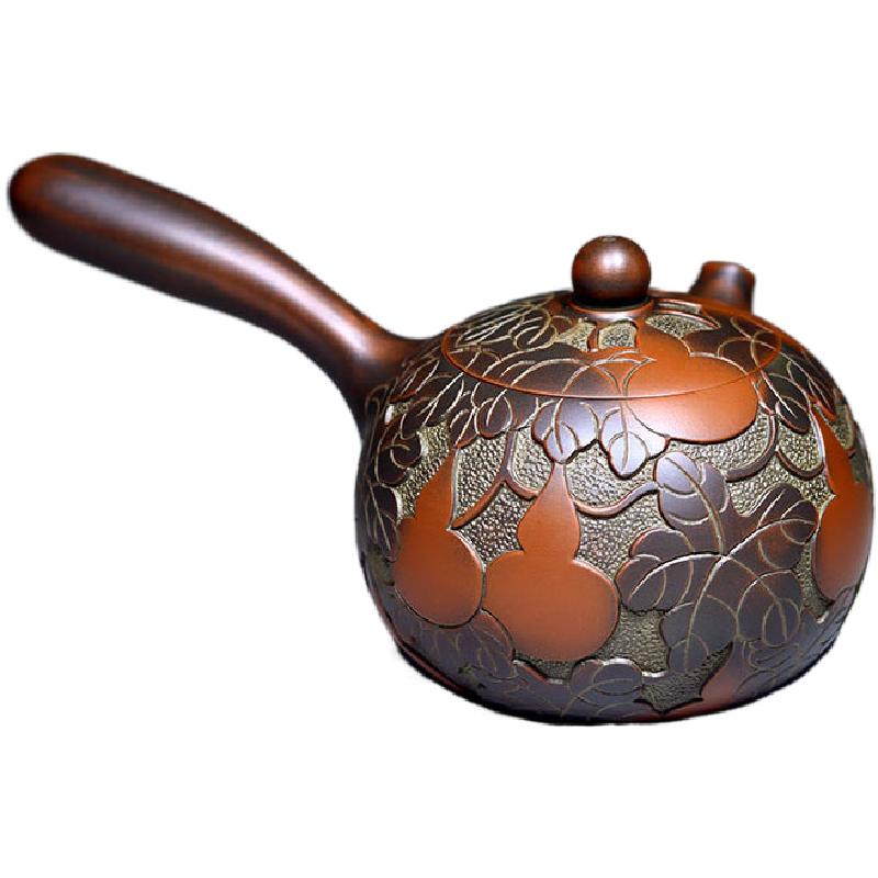 茶壶壶藏福坭兴陶侧把全手工茶壶