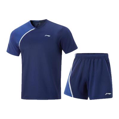 李宁正品乒乓球系列男女同款拼色舒适轻薄透气比赛套装AATV021