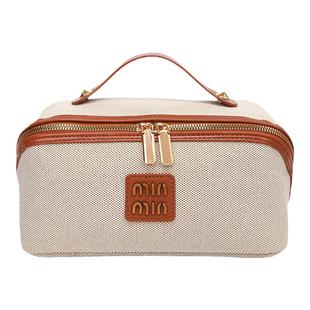 化妆包女2025新款高端帆布便携式大容量外出旅行分区化妆品收纳包