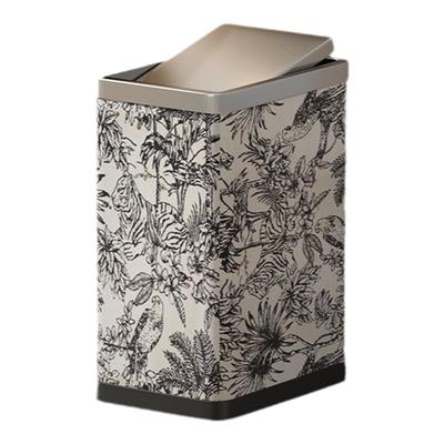 法式丛林系方形摇盖式垃圾桶