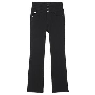 Miss Sixty春季牛仔裤四面弹小黑裤女三环高腰复古显瘦微喇叭裤