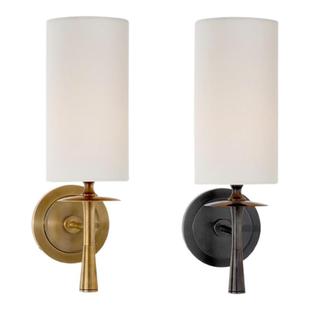 后现代全铜壁灯轻奢美式法式布艺壁灯客厅卧室床头灯过道书房壁灯