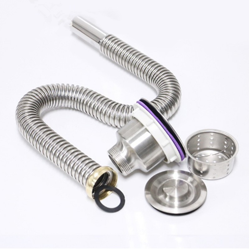 洗菜盆不锈钢下水管套装漏水器塞下水厨房排水管道水槽洗碗池配件