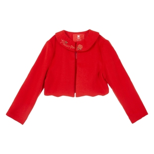 巴柯拉童装女童短款毛呢外套儿童双面中大童洋气呢子加厚公主外套