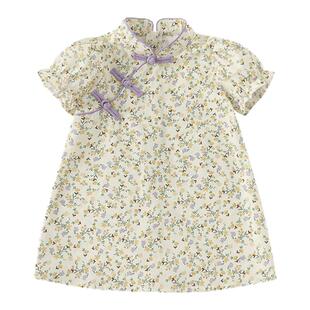 INSbobo女童连衣裙周岁女宝礼服夏季新款儿童旗袍裙国风宝宝夏装