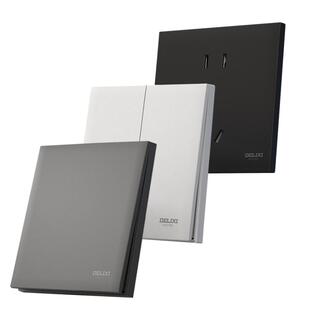 德力西开关插座面板墙壁86型超薄501s家用奶油暗装5孔usb一开五孔