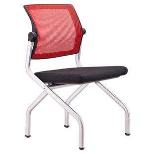 网布培训椅可折叠带扶手办公椅靠背后仰逍遥会议室四脚滑轮免安装