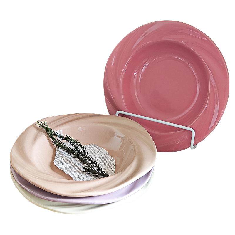 稻森法式餐具ins风陶瓷碗碟家庭高颜值碗8英寸盘子菜盘汤碗奶油风