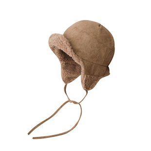 日系麂皮绒雷锋帽男生冬天户外骑行保暖飞行帽女加绒加厚护耳帽子