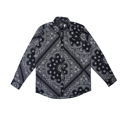 雅痞西海岸腰果花popping衬衫