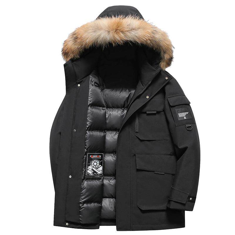 雪中飞加厚男女同款毛领羽绒服