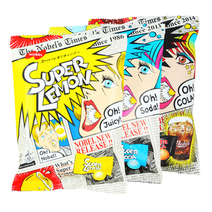 日本进口解困零食 诺贝尔NOBEL超劲爆尖叫酸爽柠檬味夹心润喉糖果