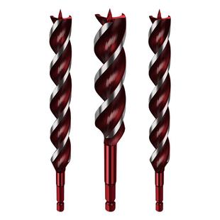 木头三刃支罗钻头四尖钻实木塑料六角柄手电钻扩孔开孔器木工钻头