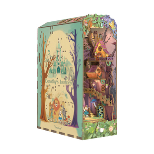 同趣拼装感应书立绿野仙踪手工diy小屋积木玩具微缩场景生日礼物