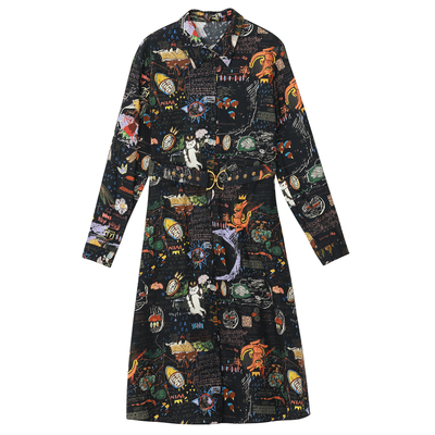 2022趣味谜底连衣裙印花