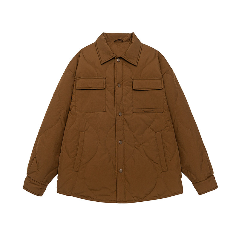 Jsmix复古翻领衬衫式棉服男