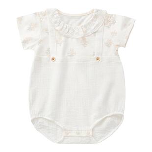 娃丽比女宝宝短袖哈衣三角爬服包屁衣婴幼儿夏季连体衣甜美外出服