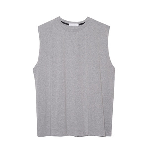 GENESISBOY 基础款夏季纯色无袖背心t恤男韩版bf风宽松上衣体恤潮