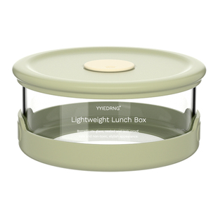 超轻玻璃饭盒圆形微波炉碗加热上班族便当盒大容量便携密封保鲜盒