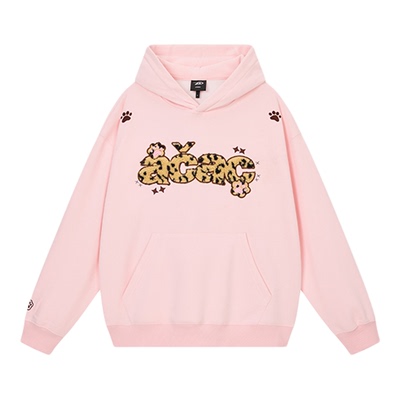 【Achock官方店】创意熊掌豹纹刺绣帽衫外套秋冬新款连帽卫衣