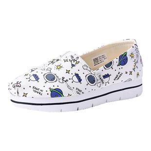 Tt&Mm/汤姆斯女鞋圆头帆布鞋增高厚底夏季新款一脚蹬懒人学生布鞋