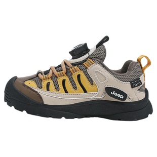 jeep户外女童登山鞋春季2026新款网面透气儿童运动老爹鞋潮童穿搭