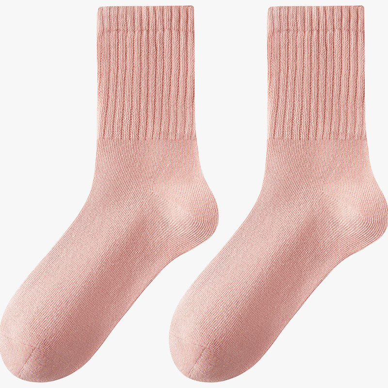 松山棉店松口袜纯棉中筒袜抗菌消臭男女袜子柔软透气纯色百搭棉袜