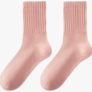 松山棉店松口袜纯棉中筒袜抗菌消臭男女袜子柔软透气纯色百搭棉袜