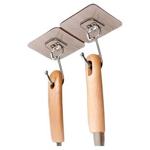 能贴在木板上的厨具大挂钩沾墙上挂衣服勾粘在木头上挂锅透明强力