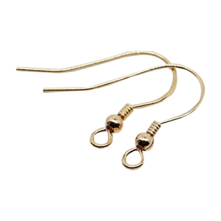 s925纯银镀18K金耳钩手工diy耳饰配件防过敏耳勾基础饰品材料