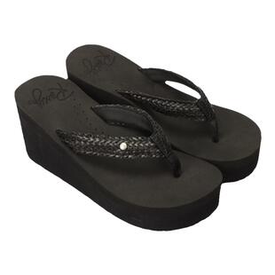 2025年ROXY新款小雏菊夏季防滑高跟凉拖鞋时尚百搭甜美仙女风坡跟