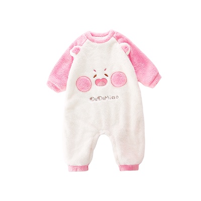 2025新女童连体睡衣秋冬款保暖双层加厚卡通长袖儿童家居服超舒服