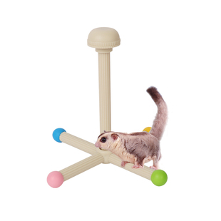 蜜袋鼯玩具站杆解闷自嗨攀爬架旋转站架飞鼠玩具站杆笼子装饰秋千