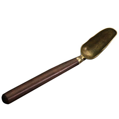 匠鱼茶勺黑檀木茶勺茶铲茶匙实木