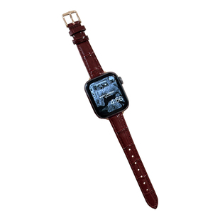 KASO秋冬新款纤细竹节纹皮革iwatch表带s11适用苹果手表applewatch替换s10女9高级感ultra腕带se小众时尚精致