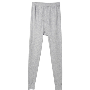 红豆秋裤纯棉男款白色棉毛裤女款保暖打底裤情侣中高腰线裤全棉裤