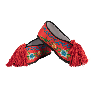 戏曲戏剧彩鞋女平底绣花鞋古装京越剧青衣花旦新娘小姐秀禾鞋