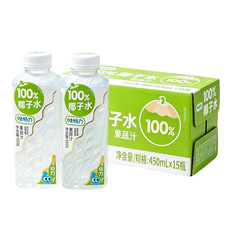 味畅力100%椰子水450ml*15瓶/箱